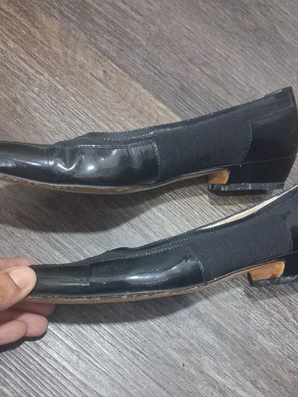 Salvatore Ferragamo Size 6 Black Square-Toe Ballet Flats